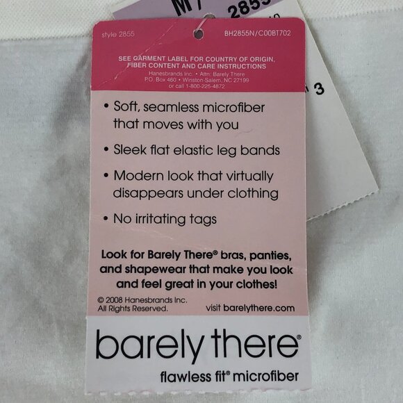 barely there Flawless Fit Microfiber White Boyshort Panty Size M/6 - Picture 10 of 11